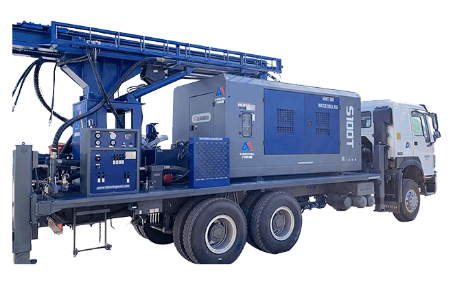Truck mounted water well drilling rig
